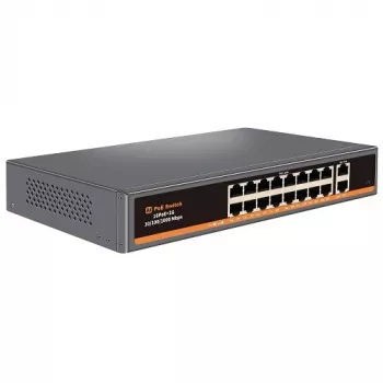 Switch PoE HISMART 100Mbps 16 puertos + 2G Uplink