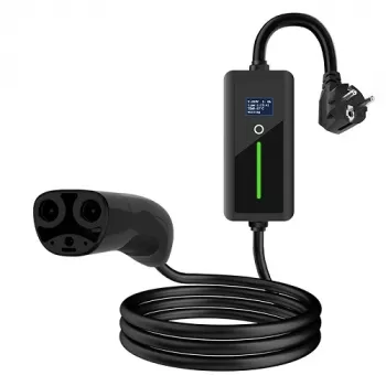 HISMART Cargador portátil para vehículo eléctrico para Tesla NACS - Schuko (220V), 8-16A, 3,5kW, 1 fase, 5m