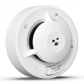 HISMART TV993451 Detector de humo fotoeléctrico inteligente Wi-Fi con control por app Tuya, blanco