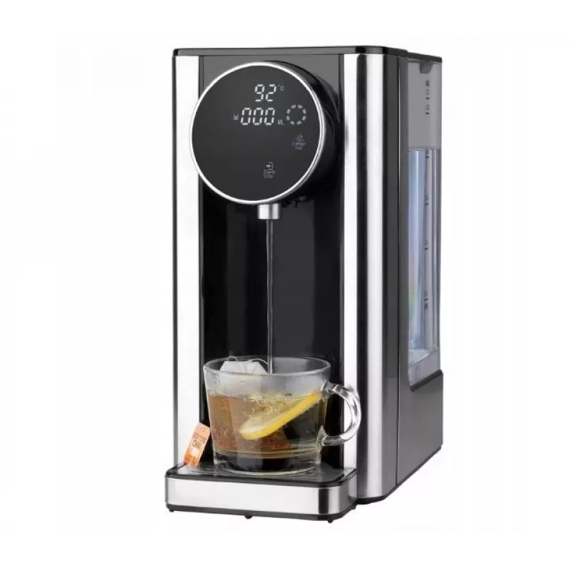 Hervidor de agua HNC HWS 8731 con control de temperatura, 1,7 L, 2200 W, cristal y acero inoxidable, función de mantenimiento del calor, LED azul, base 360°