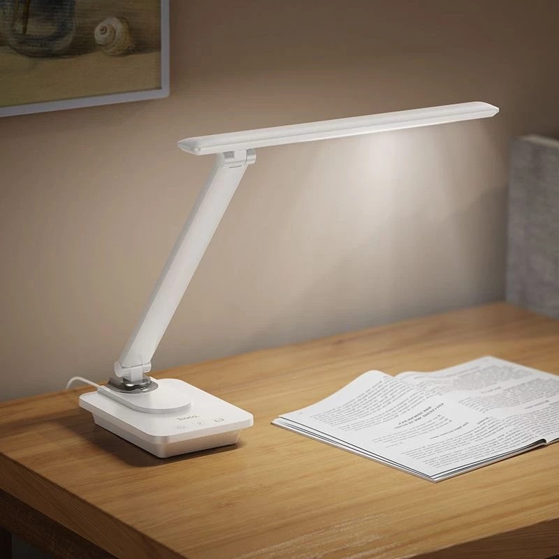 Hoco HX12 lámpara de escritorio plegable para protección ocular blanca