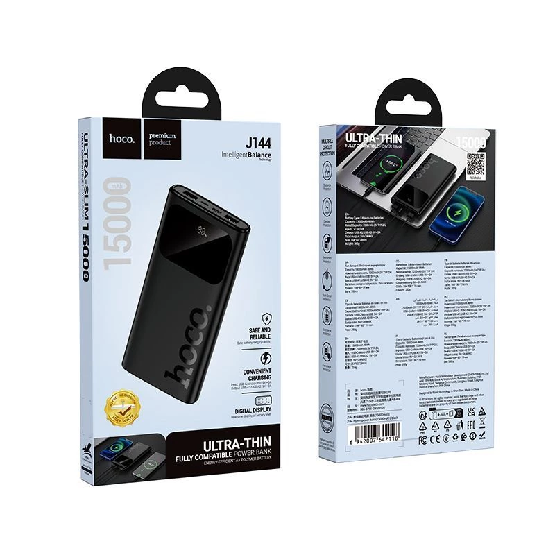Batería externa Hoco J144 Hymn 15000mAh Negra