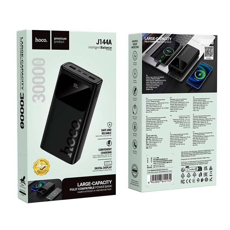Batería externa Hoco J144A Hymn 30000mAh negra