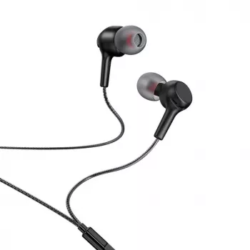 Hoco M78 auriculares in-ear con cable y micrófono, jack 3,5 mm, negro