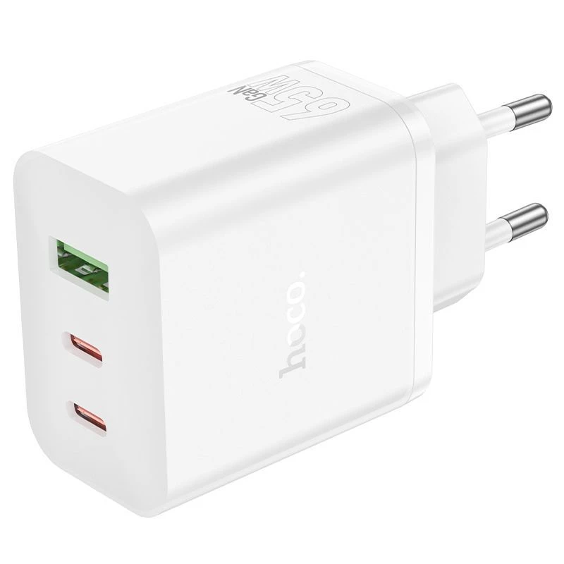 Hoco N51 Scenery PD65W (2C1A) Cargador GaN enchufe EU blanco
