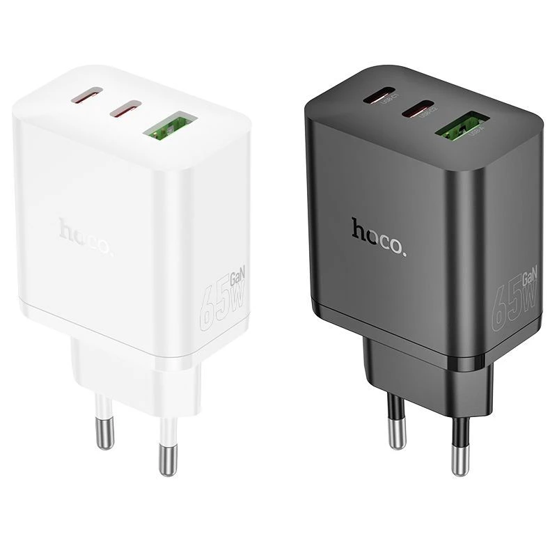 Hoco N51 Scenery PD65W (2C1A) Cargador GaN enchufe EU blanco