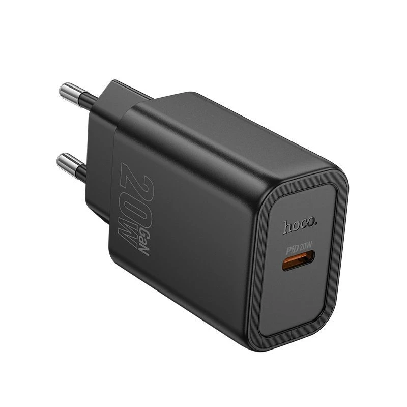 Cargador Hoco N60 Gentle de un puerto PD20W (EU) negro