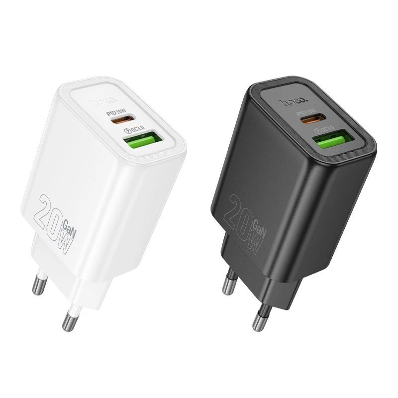Hoco Cargador N61 Gentle PD20W+QC3.0 (EU) Negro
