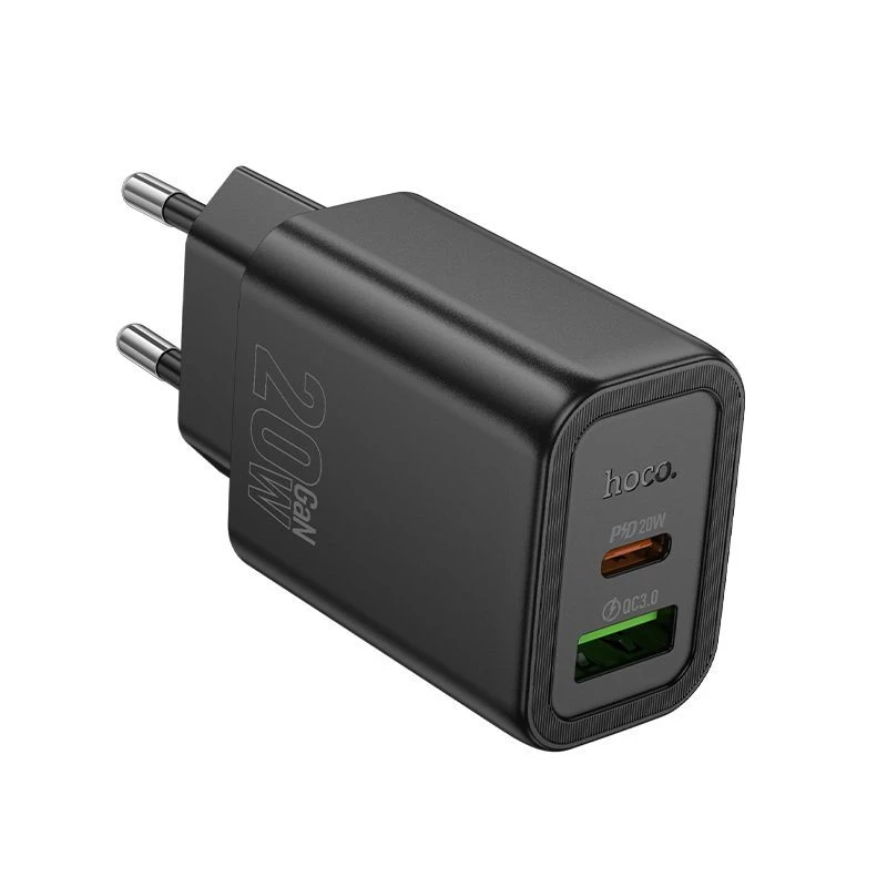 Hoco Cargador N61 Gentle PD20W+QC3.0 (EU) Negro