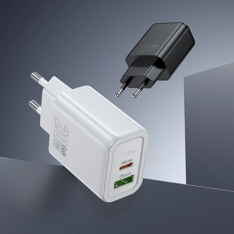 Hoco N61 Gentle PD20W+QC3.0 Cargador (EU) Blanco