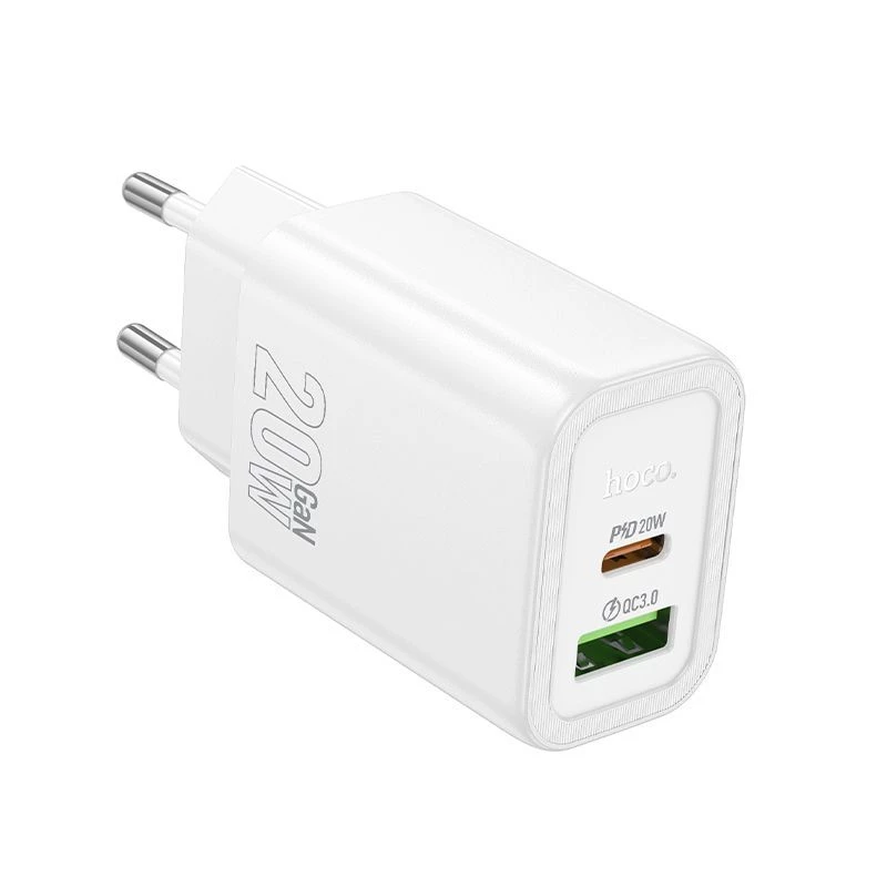 Hoco N61 Gentle PD20W+QC3.0 Cargador (EU) Blanco