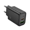 Hoco N63 Cargador Gentle PD30W+QC3.0 (EU) negro
