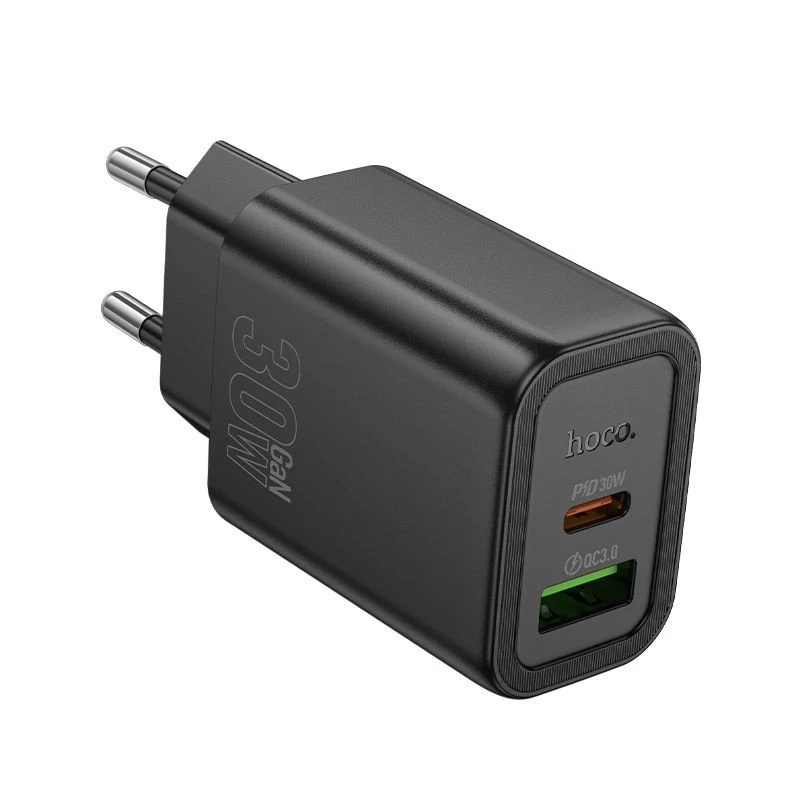 Hoco N63 Cargador Gentle PD30W+QC3.0 (EU) negro