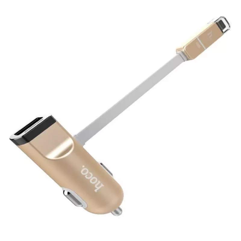Hoco Cable multifunción universal UCL01 Apple + Micro USB, dorado, 1 m