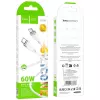 Hoco X109 Energy Cable de carga y datos de silicona 60W USB-C a USB-C 1m blanco