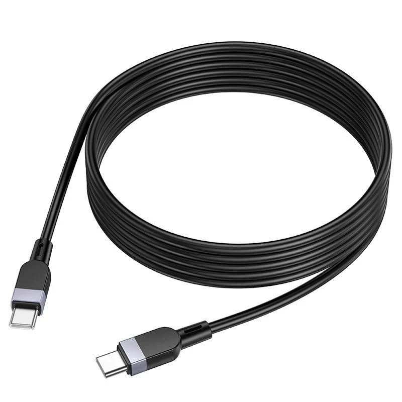 Hoco X109 Energy cable de datos y carga de silicona 60W USB-C a USB-C 3m negro