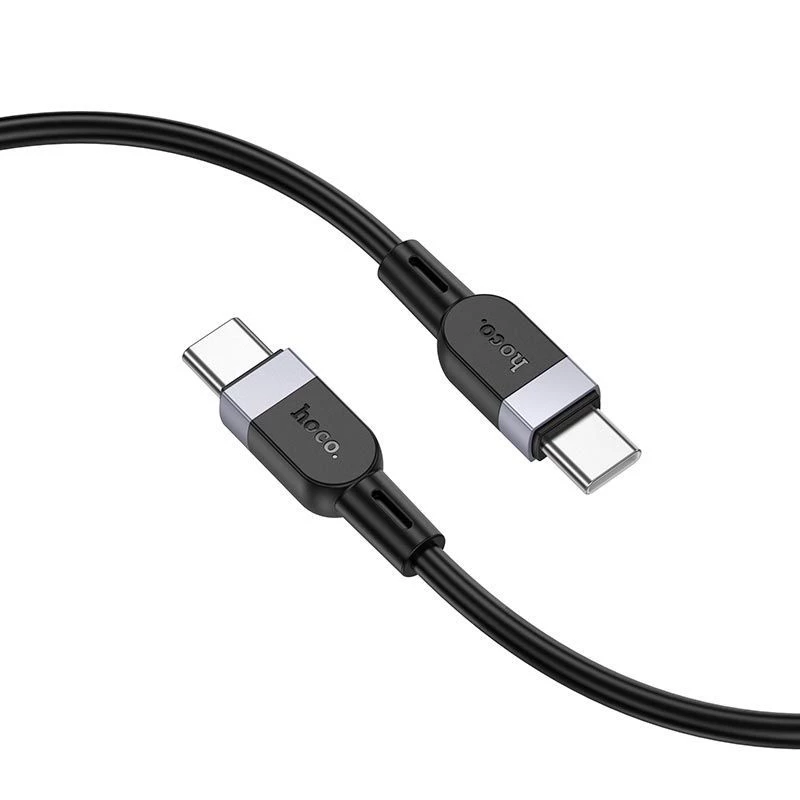 Hoco X109 Energy cable de datos y carga de silicona 60W USB-C a USB-C 3m negro