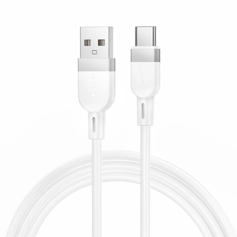 Hoco X109 Energy cable de carga y datos de silicona Type-C (L=1M) blanco