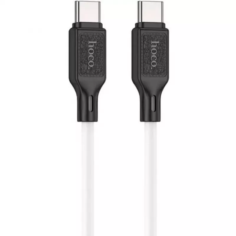 Hoco X90 Cool cable de carga y datos de silicona 60W de Type-C a Type-C blanco