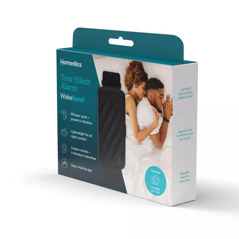 HoMedics SS-WB100BL-WW WakeBand – tu despertador silencioso, azul – despertador vibratorio portátil y monitor de actividad