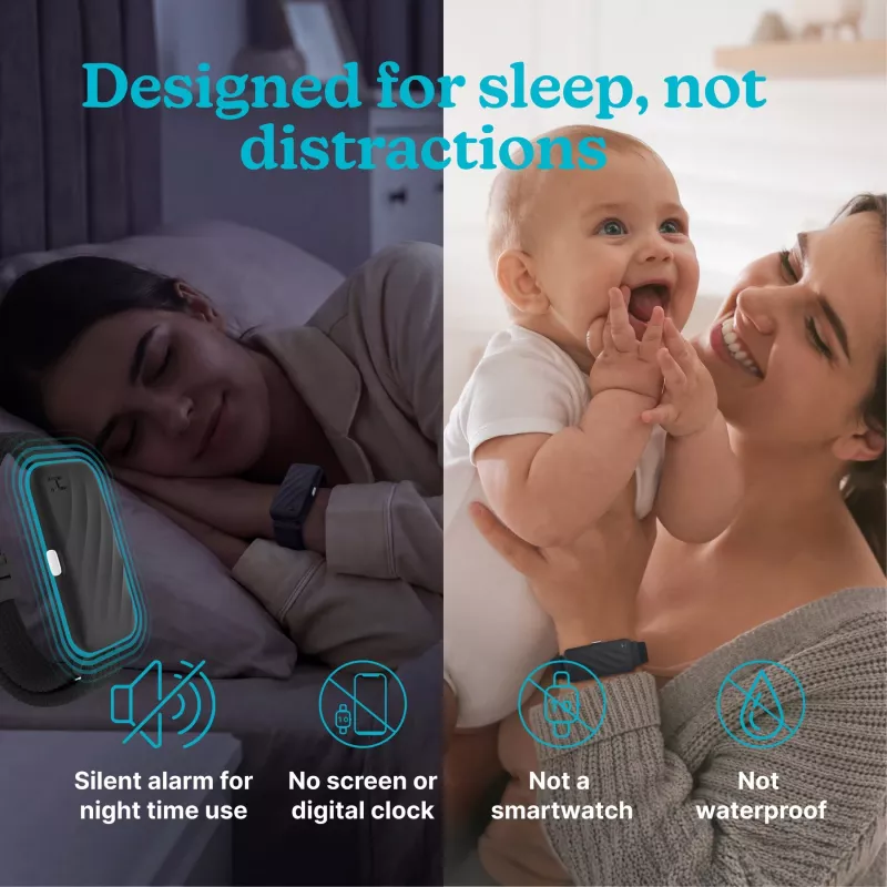HoMedics SS-WB100BL-WW WakeBand – tu despertador silencioso, azul – despertador vibratorio portátil y monitor de actividad