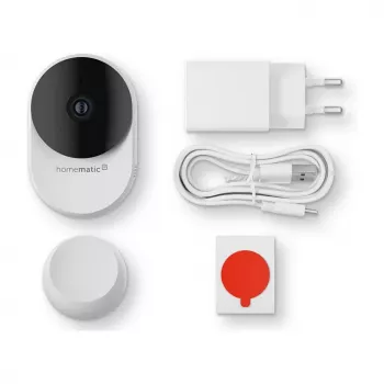 Homematic IP Indoor Camera basic (HmIP-CI-B) – Cámara de seguridad Wi-Fi 3 MP, blanco/negro