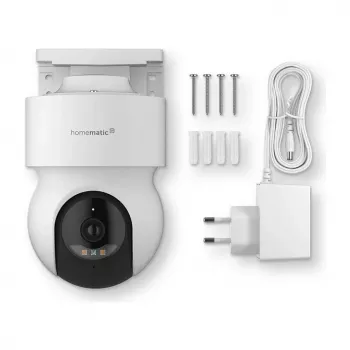Cámara exterior Homematic IP (HmIP-CO) blanca, 5MP, WLAN – cámara de vigilancia para smart home