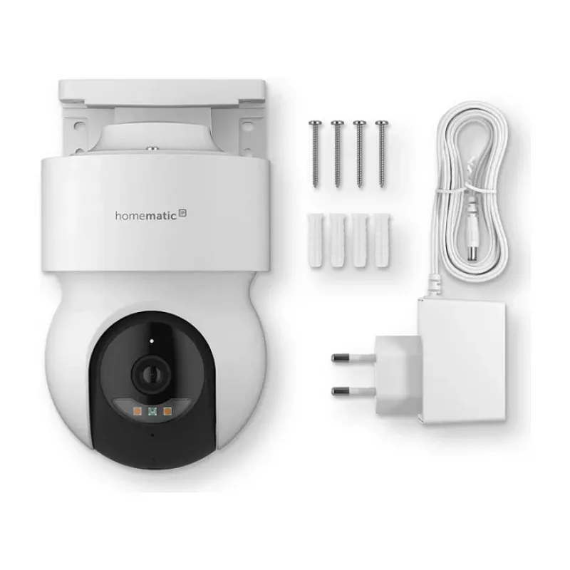 Cámara exterior Homematic IP (HmIP-CO) blanca, 5MP, WLAN – cámara de vigilancia para smart home