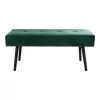 House Nordic Banco con tapizado de terciopelo verde 100x35x44