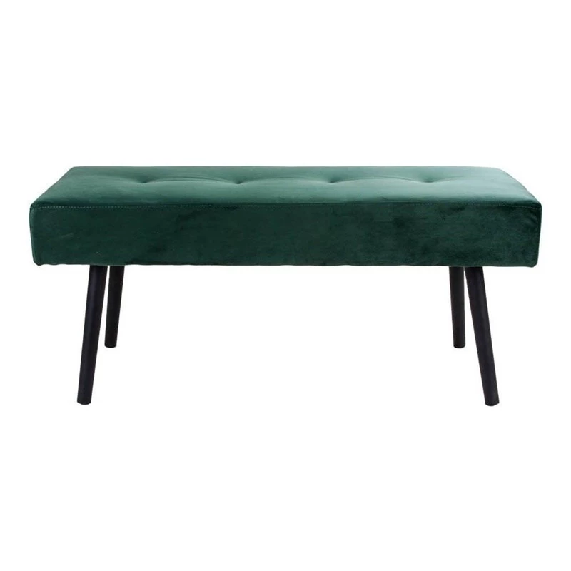 House Nordic Banco con tapizado de terciopelo verde 100x35x44