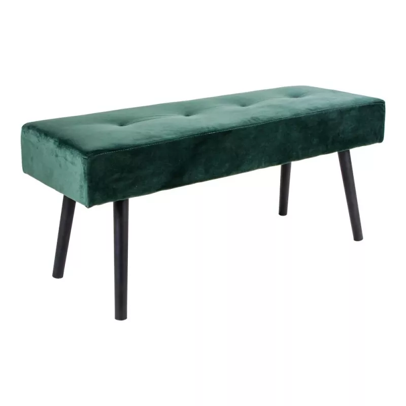 House Nordic Banco con tapizado de terciopelo verde 100x35x44