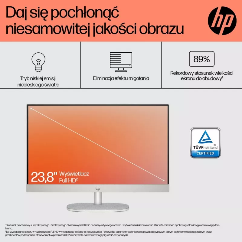 HP 24-cr0312nw AMD Ryzen 5 7520U 23,8 inch Full HD All-in-One PC, 16 GB LPDDR5, 512 GB SSD, Windows 11 Home, Blanco