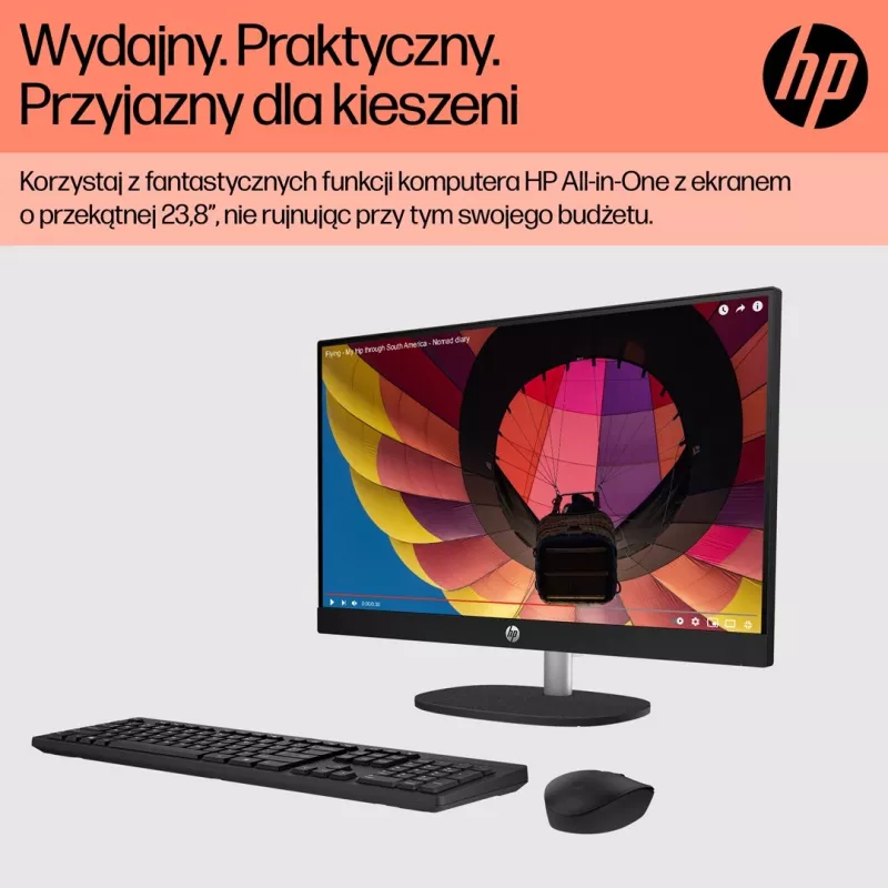 HP 24-cr0312nw AMD Ryzen 5 7520U 23,8 inch Full HD All-in-One PC, 16 GB LPDDR5, 512 GB SSD, Windows 11 Home, Blanco