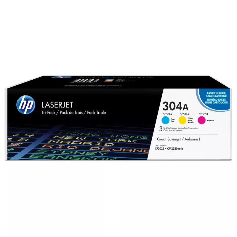 HP 304A multipack cartucho de tinta original (negro y tricolor) (CF372AM)