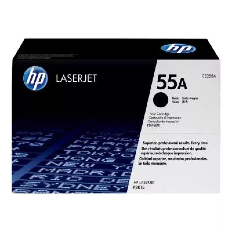 HP 55A Cartucho de tóner original, Negro (CE255A) - 6.000 páginas