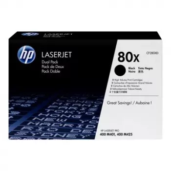 HP 80X alto rendimiento negro cartucho de tóner pack doble (CF280XD) - original HP