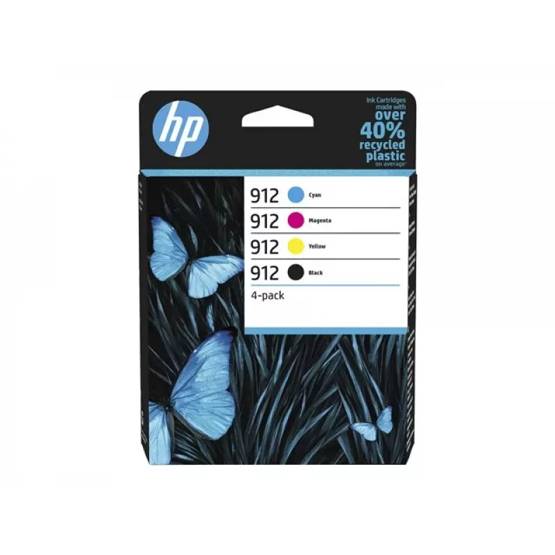 HP 912 Cartucho de tinta original pack de 4 (negro, cian, magenta, amarillo) - 6ZC74AE#30B