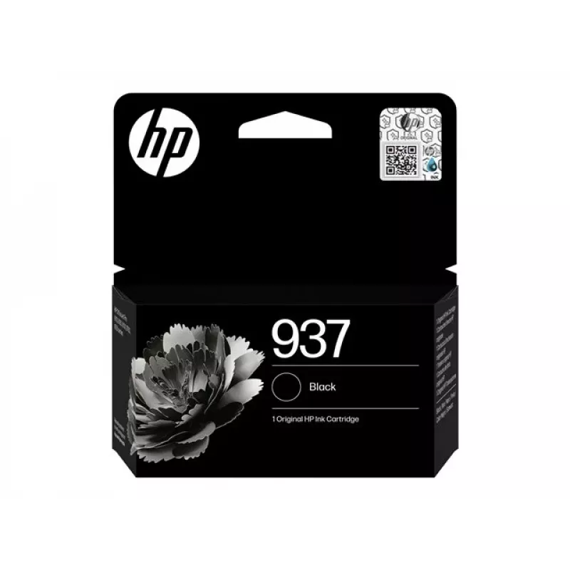HP 937 Negro Cartucho de tinta original – A base de pigmento, rendimiento estándar (4S6W5NE#LS3)