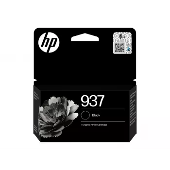 HP 937 Negro Cartucho de tinta original – A base de pigmento, rendimiento estándar (4S6W5NE#LS3)