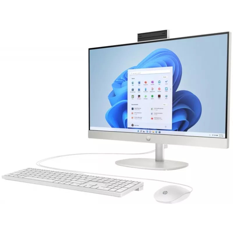 HP All-in-One 24-cr0009nf PC de sobremesa, Intel Core i5-1335U, 16 GB RAM, 512 GB SSD, 23,8 pulgadas Full HD IPS pantalla, Windows 11 Home, blanco (reacondicionado)