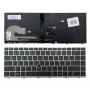 HP EliteBook 840 G5 / 846 G5 / 745 G5 Teclado de repuesto - Plata, retroiluminado, distribución inglesa US