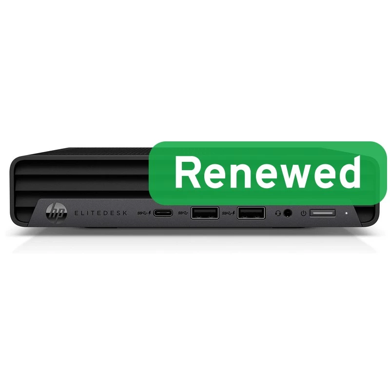 HP EliteDesk 805 G6 Mini PC – AMD Ryzen 5 PRO 2400GE, 16GB RAM, 512GB SSD, Win 11 Pro (Renewed Grade B)