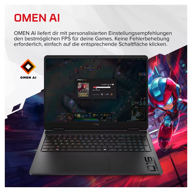 HP HyperX OMEN 16-am2173ng Portátil gaming de 16 pulgadas WUXGA IPS 165Hz, Intel Core i7-14650HX, 24GB RAM, 1TB SSD, GeForce RTX 5070, Windows 11 Home
