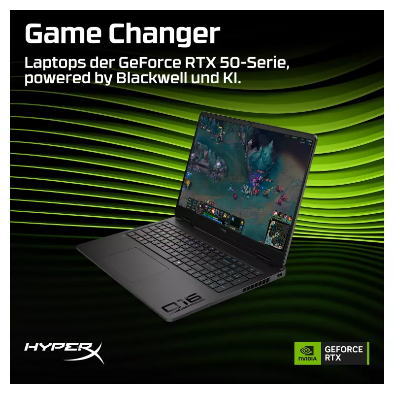 HP HyperX OMEN 16-ap1190ng Portátil gaming, 16,0" WUXGA IPS 165Hz, AMD Ryzen 9 8940HX, 16 GB, 512 GB SSD, RTX 5070, FreeDOS