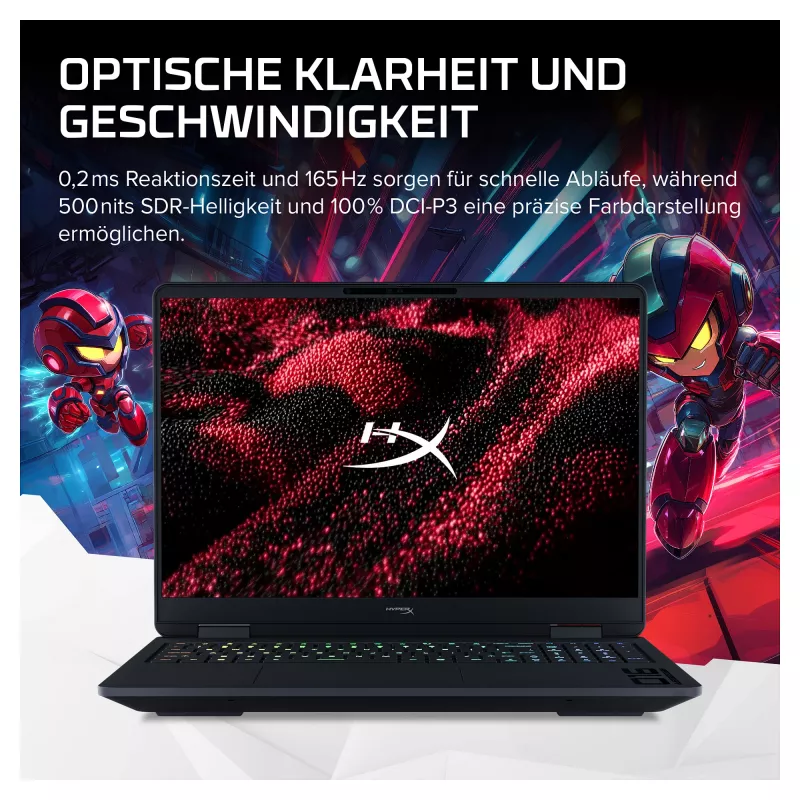 HP HyperX OMEN 16-ap1492ng portátil gaming, 16,1 inch QHD 165Hz, AMD Ryzen 9 8940HX, 24GB DDR5, 512GB SSD, RTX 5070 8GB, Windows 11 Home, teclado alemán