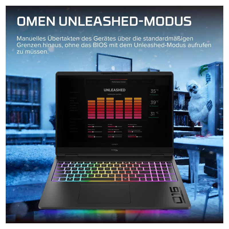 HP OMEN 16-ak1470ng portátil gaming, 16,1 inch QHD 165Hz, AMD Ryzen AI 7, 32GB RAM, 1TB SSD, RTX 5070 Ti, Windows 11 Home
