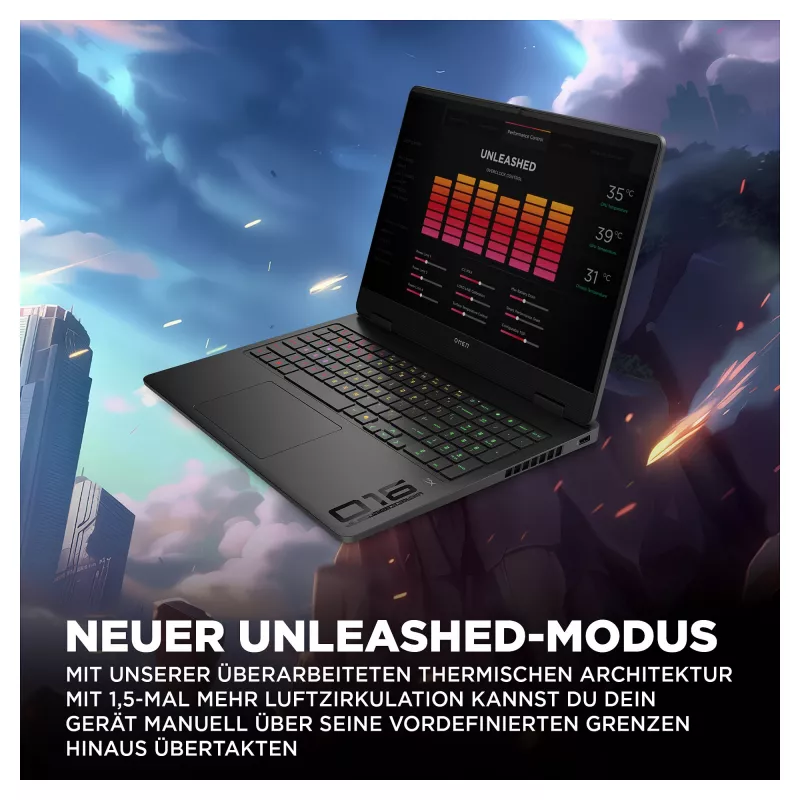 HP OMEN 16-am0471ng Portátil gaming, 16 inch WUXGA 144Hz, Intel Core Ultra 7 255H, 16GB RAM, 512GB SSD, NVIDIA GeForce RTX 5050, FreeDOS, Shadow Black