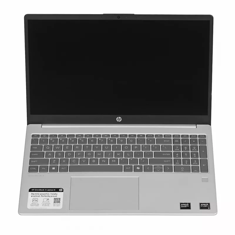 HP OmniBook 3 15-FN0105DDX Ryzen AI 5 330 15,6 inch FHD táctil IPS 16GB 512GB SSD lector de huellas Windows 11 Home Glacier Silver