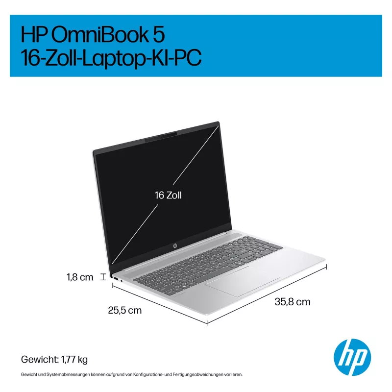 HP OmniBook 5 AI 16-af1450ngx portátil, 16