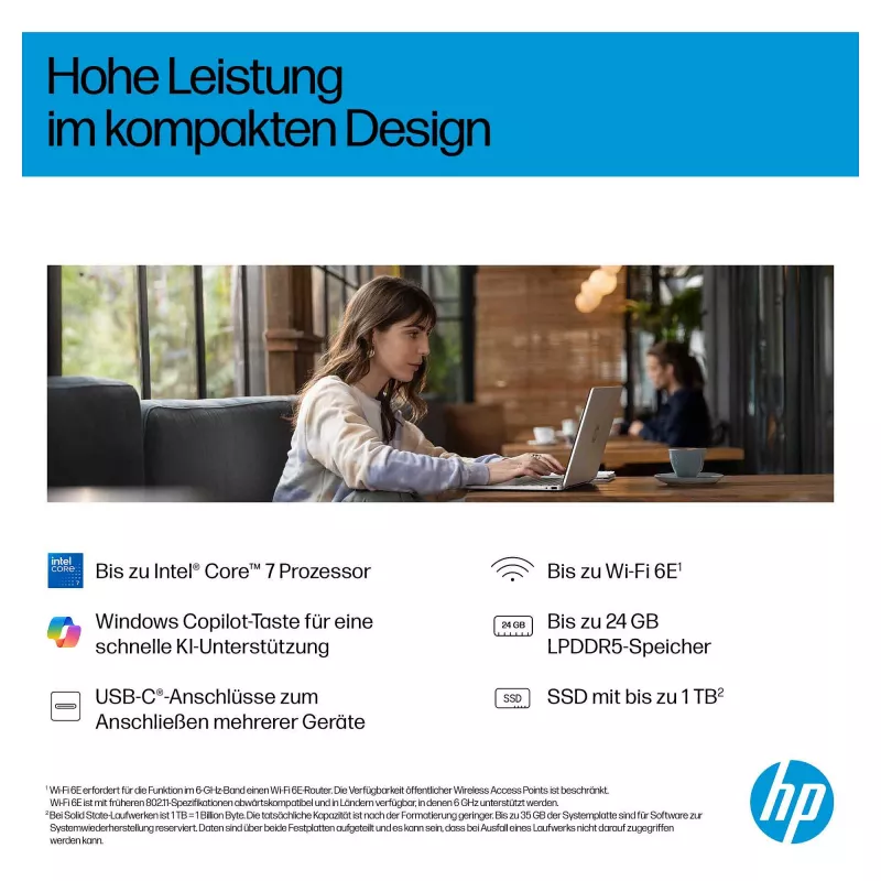 HP OmniBook 5 Flip 14-fp0450ngx portátil 2 en 1, Intel Core 5 120U, 16GB RAM, 512GB SSD, 14 inch táctil FHD, Windows 11 Home, teclado alemán